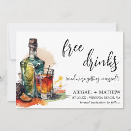 Grappige Alcohol Drank Cocktail Trendy Foto Huweli Save The Date