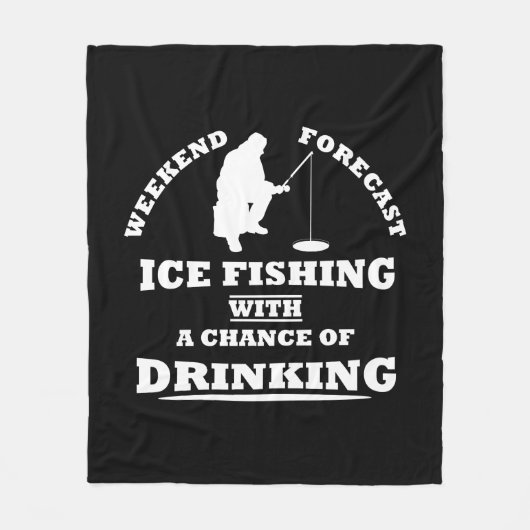 Grappige alcohol ijsvissen citaten fleece deken (Voorkant)