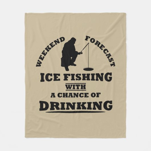 Grappige alcohol ijsvissen citaten fleece deken (Voorkant)