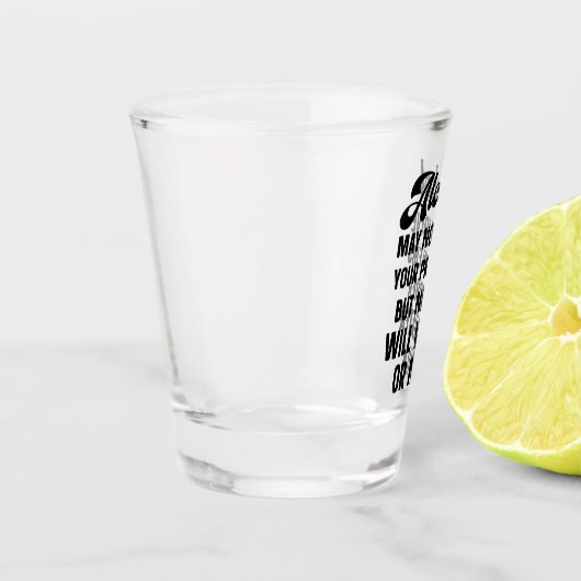 Grappige alcohol kan uw problemen niet oplossen shot glas (Links)