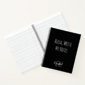 Grappige Alexa Schrijf Mijn Notities Monogram Notitieboek (Binnen)
