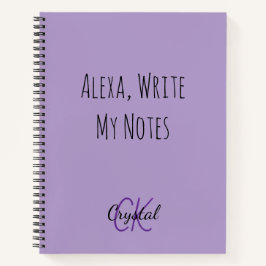Grappige Alexa Schrijf Mijn Notities Monogram Notitieboek