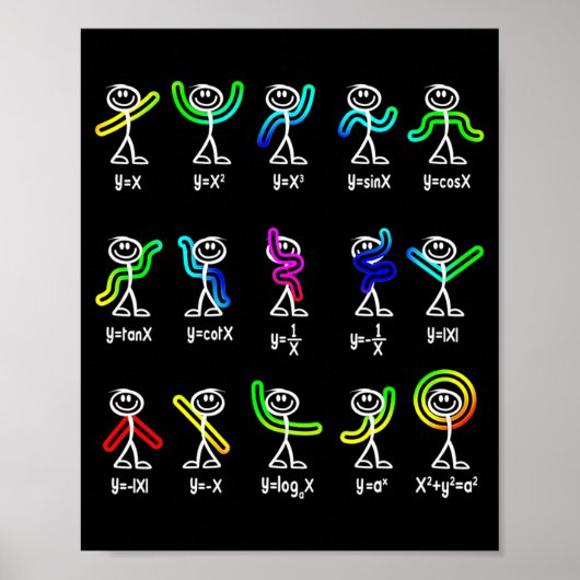 Grappige Algebra Dans Functie Wiskunde Docent Geek Poster (Voorkant)