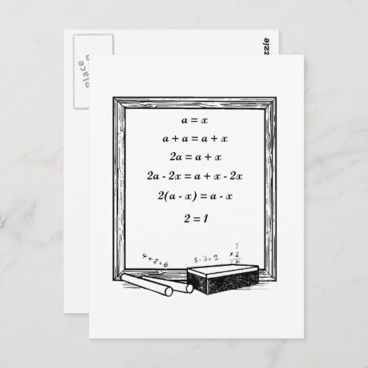 grappige algebra grap briefkaart (Voorkant / Achterkant)