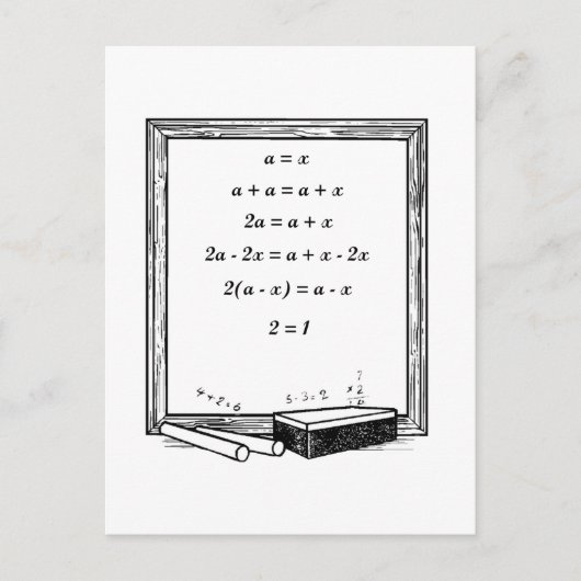 grappige algebra grap briefkaart (Voorkant)