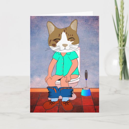 GRAPPIGE ALGEMENE KAART MET KAT OP TOILET (Voorkant)