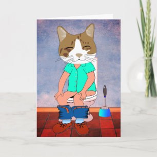 GRAPPIGE ALGEMENE KAART MET KAT OP TOILET