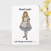 Grappige Alice Lucky Rabbit Veel succes Kaart (Gele Bloem)