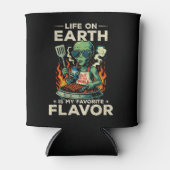 Grappige Alien BBQ Illustratie Retro Science-Ficti Blikjeskoeler (Voorkant)