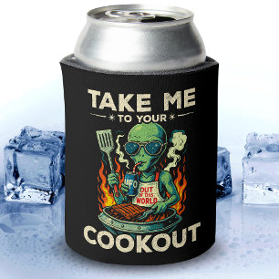 Grappige Alien BBQ Picknick Retro UFO Ruimte Grill Blikjeskoeler