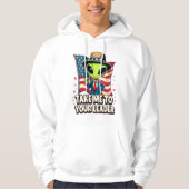 Grappige Alien Breng me naar je leider USA Patriot Hoodie (Voorkant)