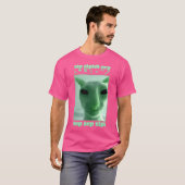 Grappige Alien Cat Brainrot Meme Gift T-shirt (Voorkant volledig)