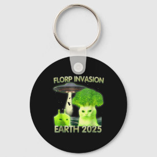 Grappige Alien Cat Meme Florp Invasion Earth 2025 Sleutelhanger