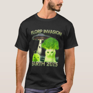 Grappige Alien Cat Meme Florp Invasion Earth 2025  T-shirt