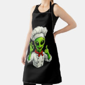 Grappige Alien Chef Design Cute Ruimte Kok Met Che Schort (Insitu)