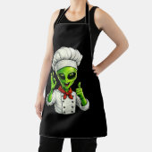 Grappige Alien Chef Ontwerp Cute Ruimte Kok Met Ch Schort (Insitu)