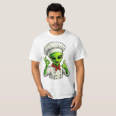 Grappige Alien Chef Ontwerp Cute Ruimte Kok Met Ch T-shirt (Voorkant volledig)