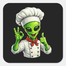 Grappige Alien Chef Ontwerp Cute Ruimte Kok Met Ch