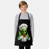 Grappige Alien Chef Ontwerp Schattige Ruimte Kok M Schort (Gedragen)