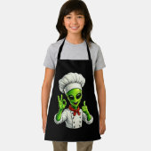 Grappige Alien Chef Ontwerp Schattige Ruimte Kok M Schort (Insitu)