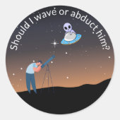 Grappige Alien Core UFO-ontwerp Ronde Sticker (Voorkant)