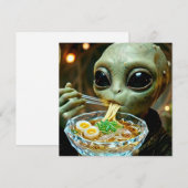 Grappige Alien die Ramen Noedels eet (Voorkant / Achterkant)