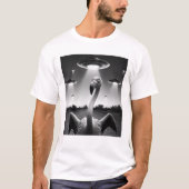 Grappige Alien Flamingo UFO Flamingo Selfie met UF T-shirt (Voorkant)