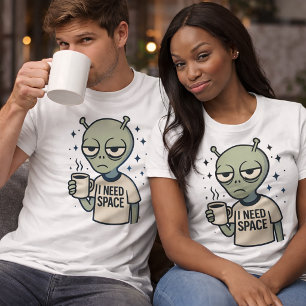 Grappige Alien – "Ik heb ruimte nodig" Koffie Desi T-shirt