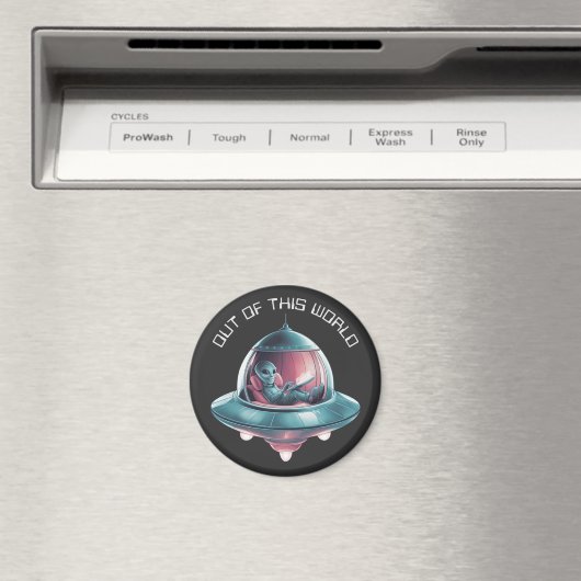 Grappige alien in UFO Magneet (Insitu (Vaatwasser))