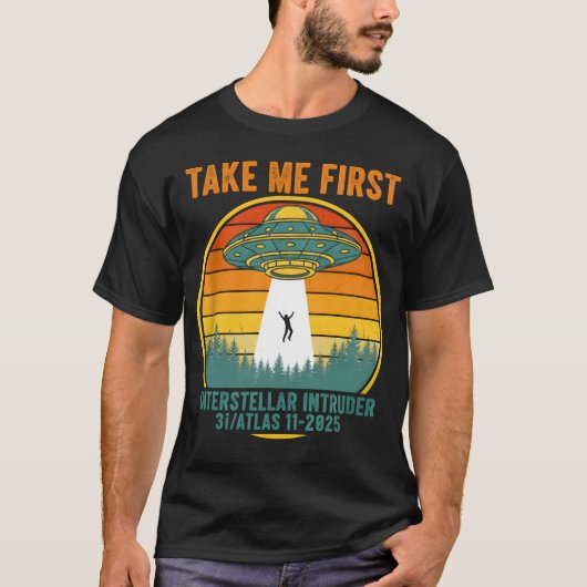 Grappige Alien Indringer 3I ATLAS Ruimteobjecttheo T-shirt (Voorkant)