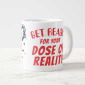 Grappige alien injectienaald dosis realiteit grote koffiekop (Voorkant rechts)