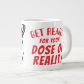 Grappige alien injectienaald dosis realiteit grote koffiekop (Voorkant rechts)