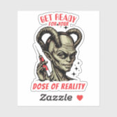 Grappige alien injectienaald dosis realiteit sticker (Vel)