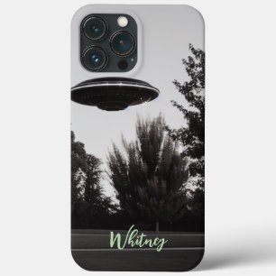 Grappige Alien Invasie Retro ufo Sci Fi film Naam Case-Mate iPhone Case