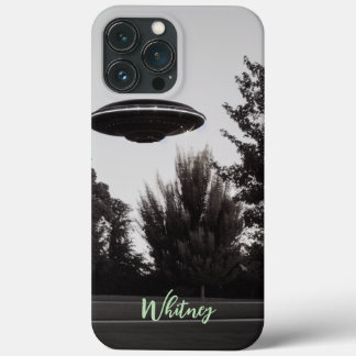 Grappige Alien Invasie Retro ufo Sci Fi film Naam Case-Mate iPhone Case