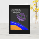 Grappige alien kaart (Gele Bloem)