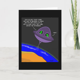 Grappige alien kaart
