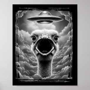 Grappige Alien Kalkoen Ufo Selfie Thanksgiving Man Poster