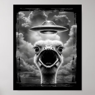 Grappige Alien Kalkoen Ufo Selfie Thanksgiving Mem Poster