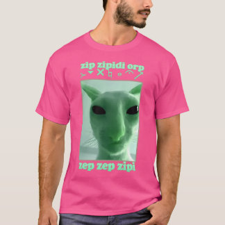 Grappige Alien Kat Brainrot Meme Cadeau T-shirt