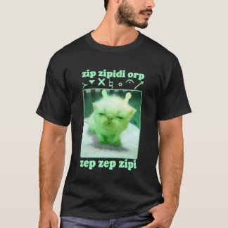 Grappige Alien Kat Dank Meme Cringe Kat Vrouw Man T-shirt