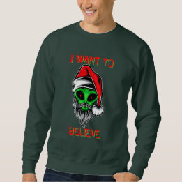 Grappige Alien Kerstman Kerst Mis Ik Wil Geloven Trui