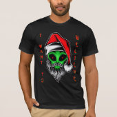 Grappige Alien Kerstman Kerstmis Ik wil geloven T-shirt (Voorkant)