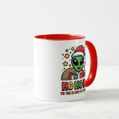 Grappige Alien Kerstman Mok (Voorkant rechts)