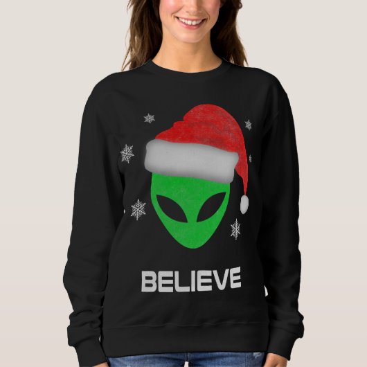 Grappige Alien Kerstmis Kerstmis Gift Trui (Voorkant)