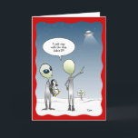 Grappige Alien Kerstmis UFO Kerstman Rudolph Feestdagen Kaart<br><div class="desc">Grappige buitenaardse kerstkaarten die je kunt personaliseren met je eigen tekstballonnen! Dit door Raphaela Wilson ontworpen stripwerk toont een stel kleine groene buitenaardse wezens in zilveren ruimtepakken die terugkomen van een pinguïn-verzamelmissie in de sneeuw van de Noordpool. Het tekstballon leest: "Heb ik je niet gezegd bij het schip te blijven??"...</div>