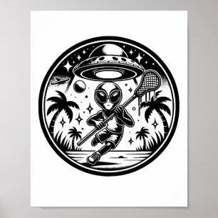 Grappige Alien Lax Lacrosse Mannen Jongens Meisjes Poster