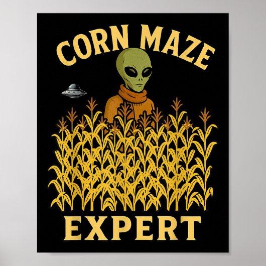 Grappige Alien Maïsdol Expert Herfst Kinderen Hall Poster (Voorkant)