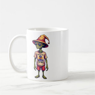 Grappige Alien Meme "Wie is de Alien nu?" Wit Koffiemok