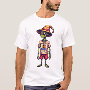 Grappige Alien Meme "Wie is de Alien nu?" Wit T-shirt